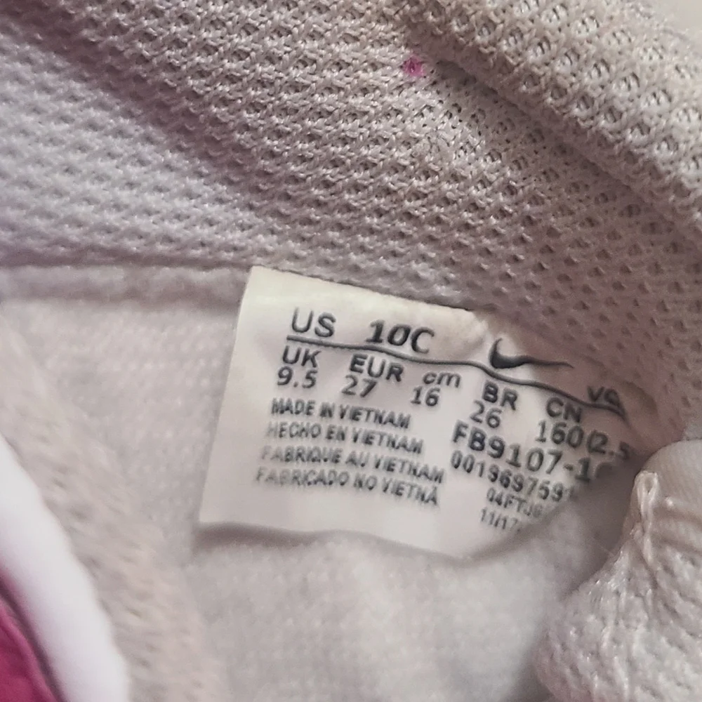Nike Kids Pink and White Sneakers